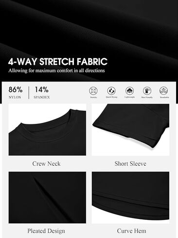 Haloumoning Girls Loose Athletic Shirts Short Sleeve Crop Tops Kids Quick Dry Gym Yoga Tees 5-14 Years in Kuwait