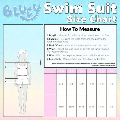 Bluey Girls Swimsuit Long Sleeve One Piece Bathing Suit or Rash Guard Kids Toddler in Saudi Arabia