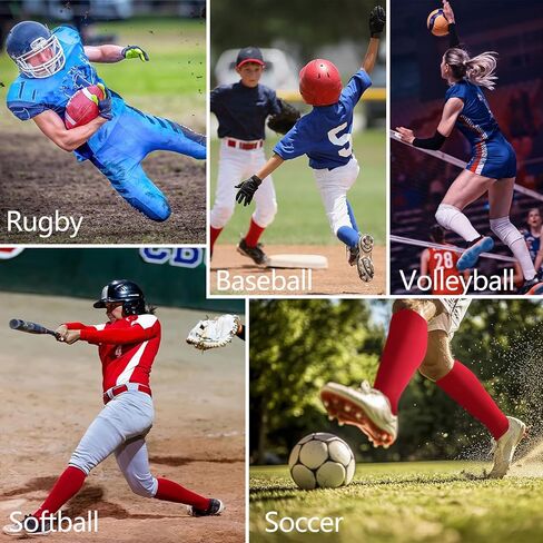 2 Pairs Baseball Soccer Softball Socks for Youth Adult Over-the-Calf Knee High Socks for Boy Girl in Kuwait