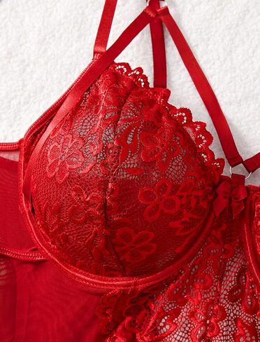 Plus Size Lingerie For Curvy Women Ruffle Lingerie Set Sexy Lace Lingerie Set Garter Belt With Stockings in Kuwait