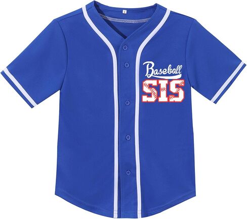 Girls Baseball Sister Jerseys Toddler Baseball Sisters Shirt Birthday Funny Cute V-Neck Short Sleeves Sport Tee in Saudi Arabia