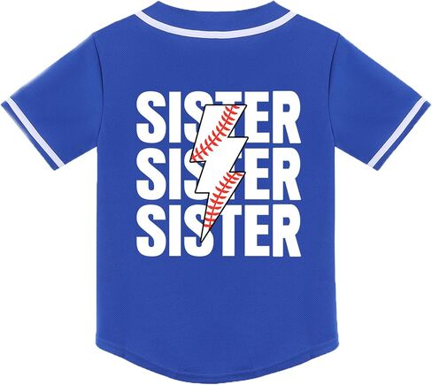 Girls Baseball Sister Jerseys Toddler Baseball Sisters Shirt Birthday Funny Cute V-Neck Short Sleeves Sport Tee in Saudi Arabia