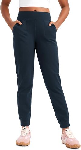 CRZ YOGA Butterlift Girls Joggers with Pockets - Athletic Active Casual Lounge Running Pants for Kids Teen Soft in Saudi Arabia