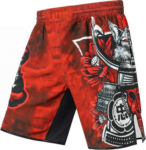 LAFROI Mens Boxing Shorts Jiu Jitsu MMA Cross Training Fighting Trunks Activewear with Drawstring-QJK06 in Saudi Arabia