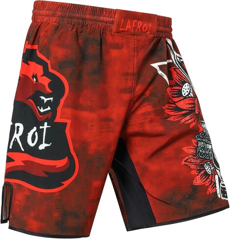 LAFROI Mens Boxing Shorts Jiu Jitsu MMA Cross Training Fighting Trunks Activewear with Drawstring-QJK06 in Saudi Arabia