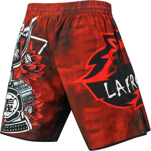 LAFROI Mens Boxing Shorts Jiu Jitsu MMA Cross Training Fighting Trunks Activewear with Drawstring-QJK06 in Saudi Arabia