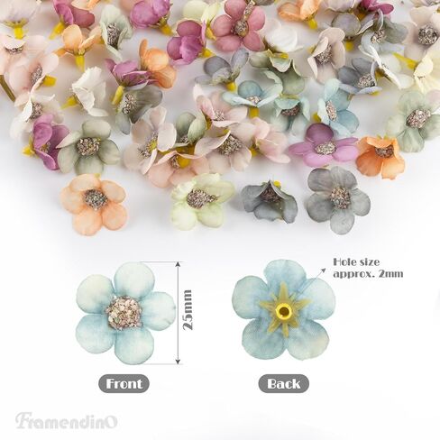 Framendino, 150 Pack Small Fake Flowers for Crafts Multicolor Mini Silk Daisy Flower Heads Wedding Home Decor DIY Scrapbooking Garland Wreath Making in Kuwait
