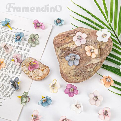 Framendino, 150 Pack Small Fake Flowers for Crafts Multicolor Mini Silk Daisy Flower Heads Wedding Home Decor DIY Scrapbooking Garland Wreath Making in Kuwait