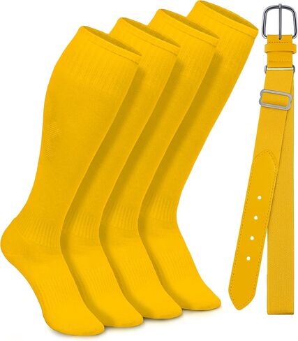 Youth Adult Baseball Socks and Belts Combo Set Cotton Baseball Softball Socks Adjustable Belt for Youth Adult in Saudi Arabia