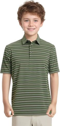 M Maelreg Boys Polo Shirt Shirt Shirt Sleeve Performance Moisture Wicking Dry Fit Fit Drical Dranged Scall in Kuwait