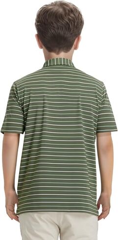 M Maelreg Boys Polo Shirt Shirt Shirt Sleeve Performance Moisture Wicking Dry Fit Fit Drical Dranged Scall in Kuwait