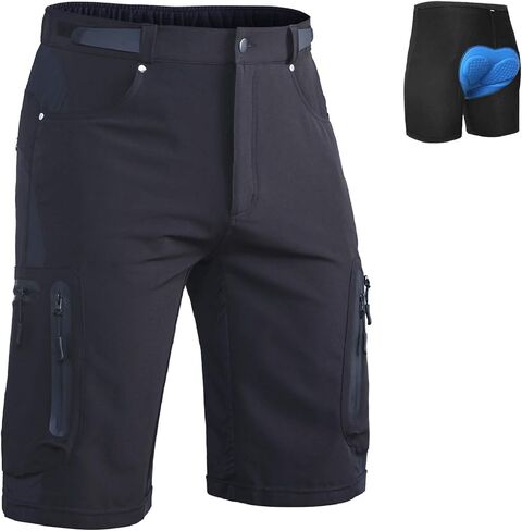 Ally Mens Mountain Bike Shorts 4D Padded Baggy Bicycle Cycling Biking Bike Shorts Lightweight Loose-fit in Saudi Arabia