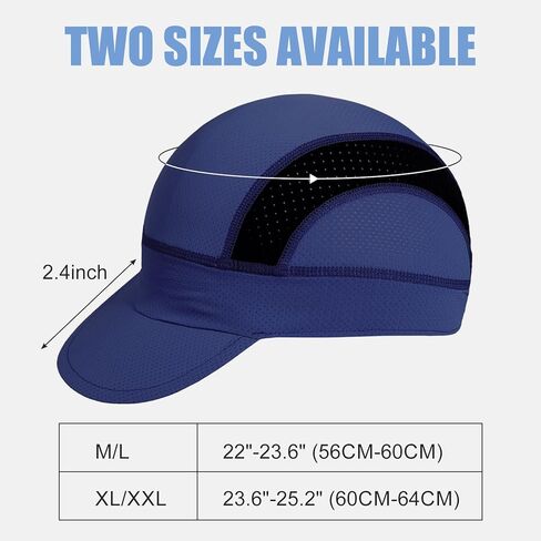 XXL Cooling Cycling Cap Skull Caps Under Helmet Mesh Hats with Sun Visor for Big Head Bike Hard Hat Liner for Men in Kuwait