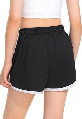 Booph 4 Packs Shorts Quick Dry Kids Athletic Athletic Running Dolphin Shorts مع جيوب in Kuwait