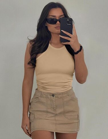 OLCHEE Womens 2PK High Neck Tank Tops Workout Long Seamless Trendy Basic Shirts Going Out Slim Fit 2025 in Kuwait