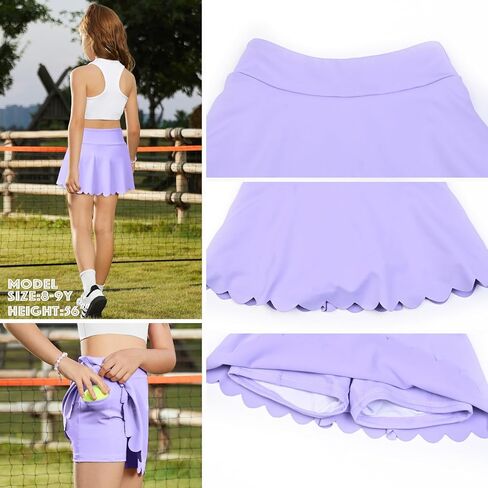 Mirawise Skort Girls Athletic Skirts for Tennis Golf Running Flowy Shorts with Pockets for Kids 4-13Y in Kuwait