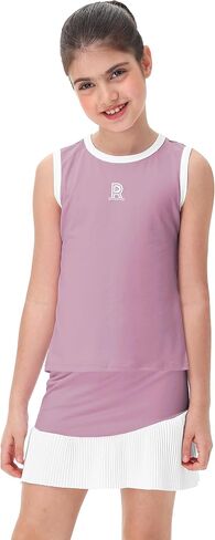 Remimi Girls Tennis Dress Frite Guite Aldfit Olcyfeless Opering Tank Top and Sport Skirt مجموعة من 4 إلى 12 عامًا in Saudi Arabia