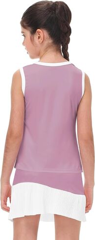 Remimi Girls Tennis Dress Frite Guite Aldfit Olcyfeless Opering Tank Top and Sport Skirt مجموعة من 4 إلى 12 عامًا in Saudi Arabia