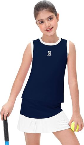 Remimi Girls Tennis Dress Frite Guite Aldfit Olcyfeless Opering Tank Top and Sport Skirt مجموعة من 4 إلى 12 عامًا in Kuwait