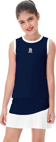 Remimi Girls Tennis Dress Frite Guite Aldfit Olcyfeless Opering Tank Top and Sport Skirt مجموعة من 4 إلى 12 عامًا in Kuwait