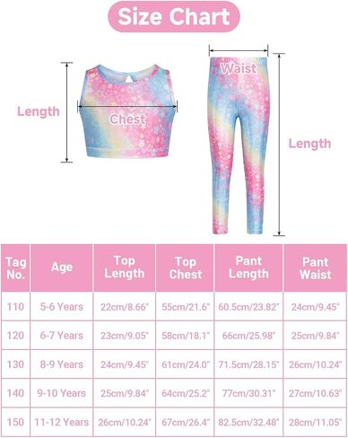 JiAmy Girls Workout Set Cut-Out Back Two Piece Sparkly Activewear Sets Sleeveless Crop Tank Tops Yoga Leggings for Kids in Saudi Arabia