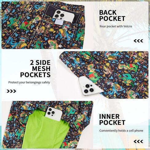 Mens Swim Trunks 9 Inch Inseam Stretch Board Shorts Built-in Quick Dry Swimwear Bathing Suits with Compression Liner in Kuwait