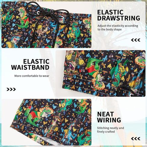 Mens Swim Trunks 9 Inch Inseam Stretch Board Shorts Built-in Quick Dry Swimwear Bathing Suits with Compression Liner in Kuwait