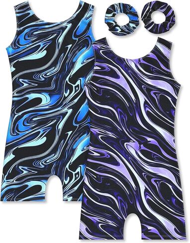 Molldan Gymnastics Leotard for Girls Dance Biketard Unitards 2 Pack esples for Kids in Kuwait