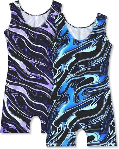Molldan Gymnastics Leotard for Girls Dance Biketard Unitards 2 Pack esples for Kids in Kuwait