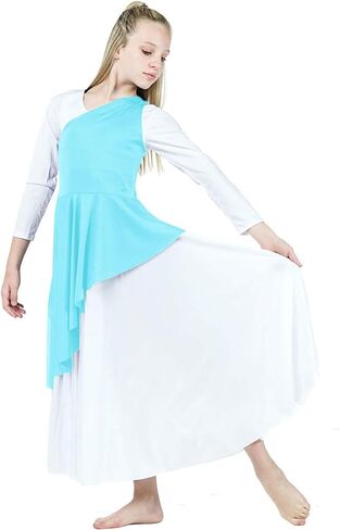 Danzcue Child Asymmetrical Praise Dance Tunic, (White Dress Not Included) in Kuwait