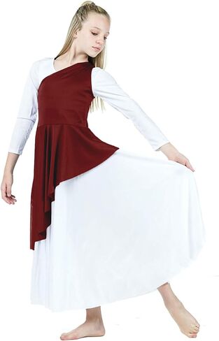 Danzcue Child Asymmetrical Praise Dance Tunic, (White Dress Not Included) in Kuwait