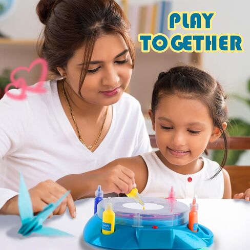 Spin Art Machine Speed ​​، Spinner التي تعمل بالبطارية - الدوار الطلاء مع حارس رش ، طلاء قابل للغسل ، مجموعة فنية تدور ، بطاقة تصميم فنية ، ألعاب جذعية ، فنون الأطفال والحرف اليدوية ، الفتيات الفتيات in Kuwait