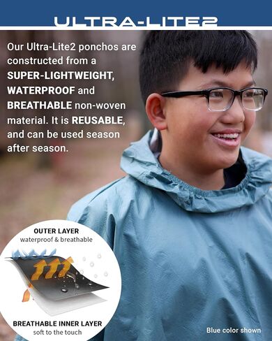 FROGG TOGGS Ultra-lite2 Waterproof, Breathable Rain Poncho, Adult and Youth Sizes in Saudi Arabia