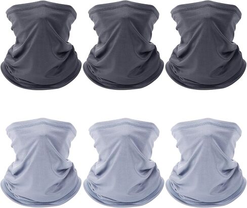 6 Pack Neck Gaiter for Men Women Gator Summer UV Dust Mask Cooling Neck Gaiters Face Cover for Sun Protection Scarf Bandana in Saudi Arabia