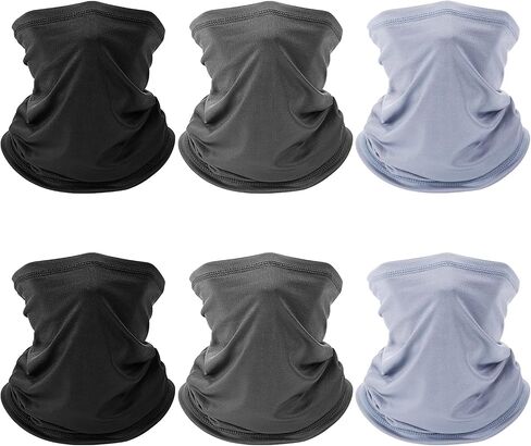 6 Pack Neck Gaiter for Men Women Gator Summer UV Dust Mask Cooling Neck Gaiters Face Cover for Sun Protection Scarf Bandana in Saudi Arabia