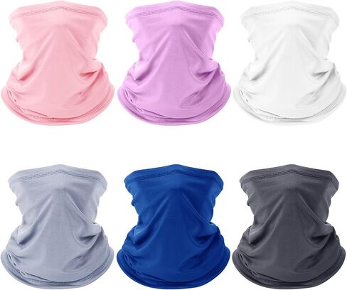 6 Pack Neck Gaiter for Men Women Gator Summer UV Dust Mask Cooling Neck Gaiters Face Cover for Sun Protection Scarf Bandana in Saudi Arabia