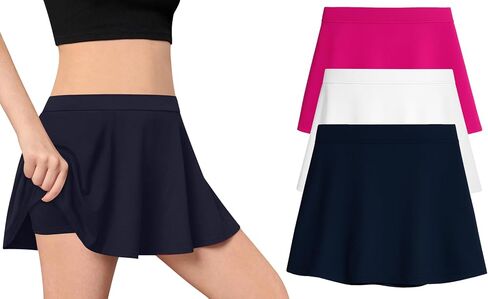 Beat Street Girls Active Skirt - 3 Pack Athletic Skort مع شورتات بطانة مدمجة للتنس ، الجولف ، الجري - مصنوع في الولايات المتحدة الأمريكية in Kuwait