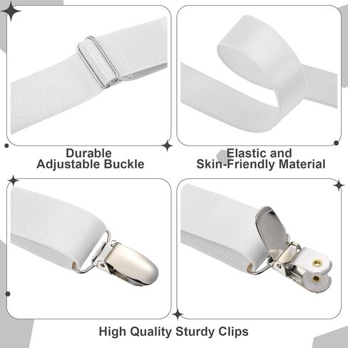 Janmercy 2 Pcs Hidden Suspenders for Women Pants Under Clothes 1" Width Thin X Back Ladies Suspenders for Jeans Undergarment in Saudi Arabia