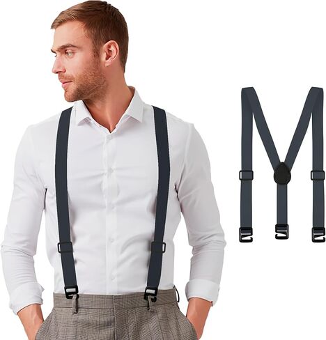 Suspenders Men,Men's Suspenders,Mens Suspender for Jeans,Suspender for Men Women for Dress Pants Hidden in Kuwait