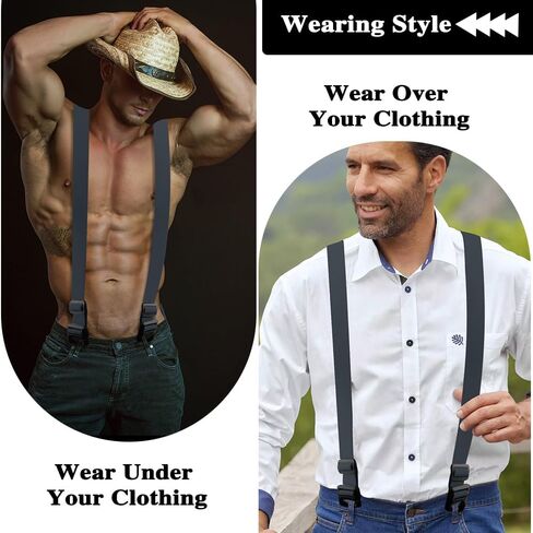 Suspenders Men,Men's Suspenders,Mens Suspender for Jeans,Suspender for Men Women for Dress Pants Hidden in Kuwait