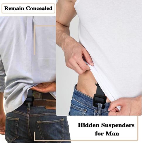 Suspenders Men,Men's Suspenders,Mens Suspender for Jeans,Suspender for Men Women for Dress Pants Hidden in Kuwait