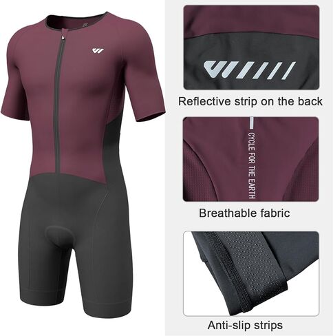 Triathlon Suits Mens,High Elasticity Breathable Quick-qrying Trisuit Race‌ Skinsuits Cycling Swimskin Bike Swim Run in Kuwait