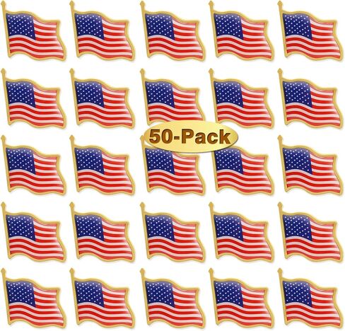 50/100/100/300PACK العلم الأمريكي دبابيس صاخبة للبصفقة بالجملة - الولايات المتحدة الأمريكية دبابيس شارة التذكارية الوطنية لليوم التذكاري للحفلة الوطنية in Kuwait