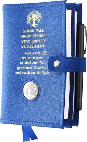 Lparkin Double AA Big Book Cover مع حامل العملة ، أغلفة Pu Leather AA لـ Gardcover ، يناسب كتاب AA Big Book و 12 خطوة و 12 تقاليدًا ، و Gud Premium Design Grant the Serenity Cover in Kuwait