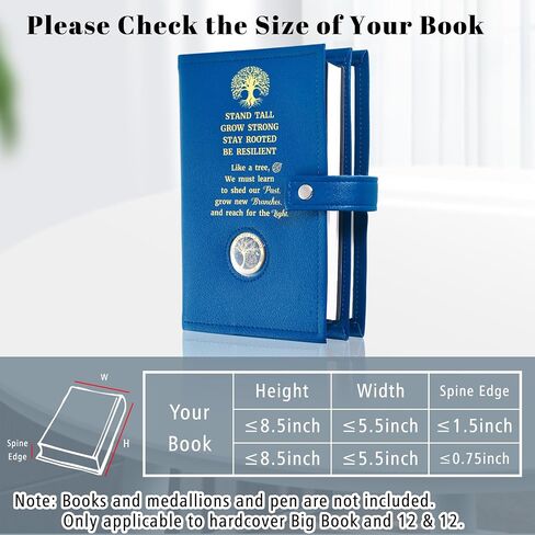 Lparkin Double AA Big Book Cover مع حامل العملة ، أغلفة Pu Leather AA لـ Gardcover ، يناسب كتاب AA Big Book و 12 خطوة و 12 تقاليدًا ، و Gud Premium Design Grant the Serenity Cover in Kuwait