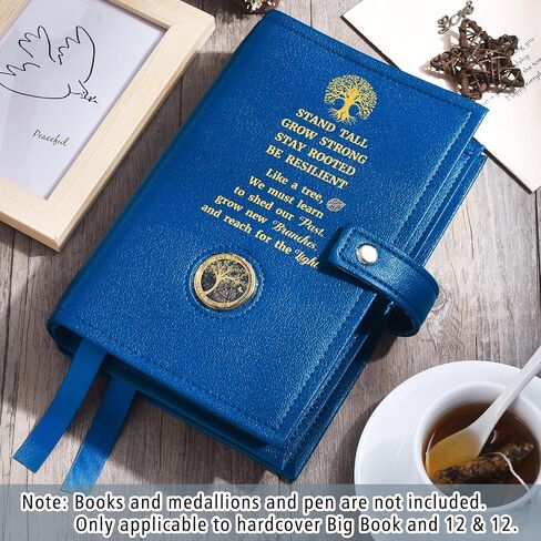 Lparkin Double AA Big Book Cover مع حامل العملة ، أغلفة Pu Leather AA لـ Gardcover ، يناسب كتاب AA Big Book و 12 خطوة و 12 تقاليدًا ، و Gud Premium Design Grant the Serenity Cover in Kuwait