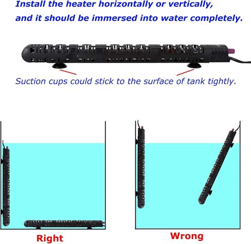 Aquarium Heater 100W/300W/500W Fish Tank Heater Submersible Auto Thermostat Turtle Tank Heater 10-90 Gallon with Protective Sleeve and 3 Suckers in Kuwait