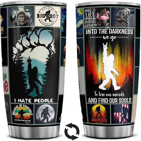 20 Oz Big foot Tumbler – Sasquatch Travel Cup for Men & Women, Funny Cryptid Coffee Mug, Big Foot Lover Gift, Keeps Drinks Hot & Cold in Saudi Arabia