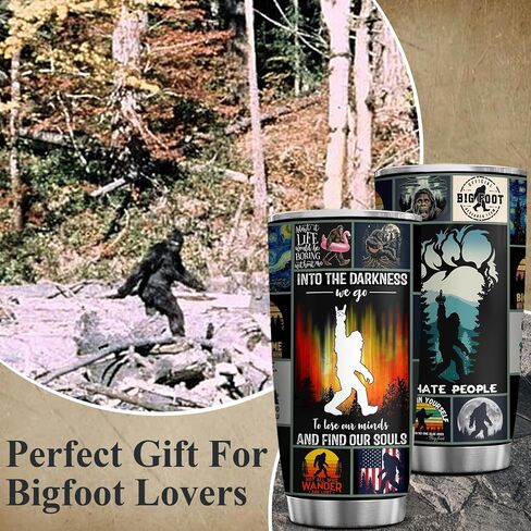20 Oz Big foot Tumbler – Sasquatch Travel Cup for Men & Women, Funny Cryptid Coffee Mug, Big Foot Lover Gift, Keeps Drinks Hot & Cold in Saudi Arabia