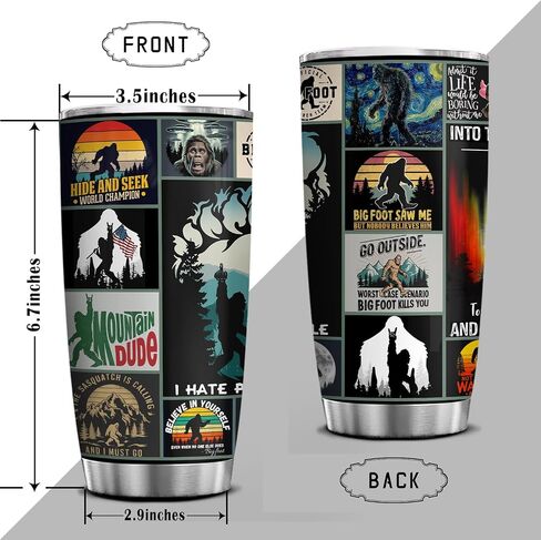 20 Oz Big foot Tumbler – Sasquatch Travel Cup for Men & Women, Funny Cryptid Coffee Mug, Big Foot Lover Gift, Keeps Drinks Hot & Cold in Saudi Arabia